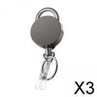 พวงกุญแจ Perfeclan 3XRetractable คลิปเข็มขัดรอกแผ่นป้ายยืดหดได้เชือกทางไกล