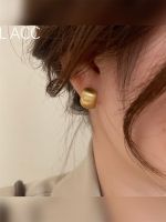 2023 Genuine  Korean autumn and winter high-end French gold bean earrings simple female small metal style earrings earrings niche design