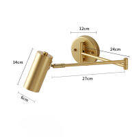 Zerouno reading spotlights gold aluminum long arm adjustable bed wall book light modern style surface mounted led light fixtures