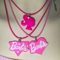 Pink bank baby Barbie Y2K knit pendant Folded necklace