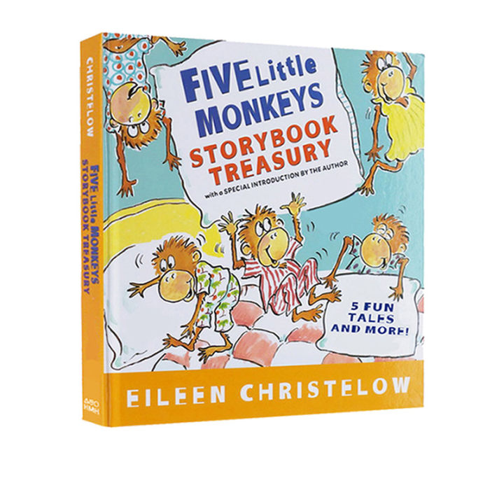 the-five-little-monkeys-english-original-five-stories-hardcover-collection-liao-caixing-book-list-childrens-hardcover-picture-book-best-selling-story-book-jumping-on-the-bed