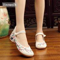 hot【DT】 Chinese Birds And Embroidered Canvas Ballet Flats Ladies Round Toe Soft Cotton Walking Shoes