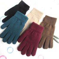 Knitted Gloves Hand Warmer Thicken Lining Fingered Mittens Skiing Wrist