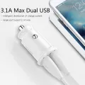 Baseus 3.1A/4.8A USB Car Charger Mini Phone Charger in Car For iPhone 12 Pro Max Xiaomi Samsung Dual USB Charger for Macbook Pro ipad. 