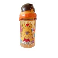 ขวดน้ำ กระบอกน้ำ ลายการ์ตูน  POOH (หมีพูห์)  แบบมีสายสะพายพร้อมหลอดดูด พกพาง่าย ขนาด 350 ML