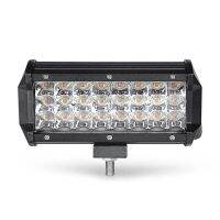 โคมไฟไฟสปอต Led 12V 24V สำหรับรถ Atv แท่ง Led สามแถวสีคู่72W 7นิ้วปรับแต่งได้