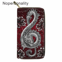 Nopersonality Music Dragon Long Wallet for Women Leather Purse Teenager Girls BusinessParty Stylish Money Bag Cartera Mujer