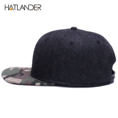 H Atlander ที่มีคุณภาพสูงขนสัตว์ Snapback หมวกธรรมดาพรางหมวกเบสบอลและหมวกผู้ชายผู้หญิงฤดูหนาวหมวกปีกแบนว่างเปล่าหมวกฮิปฮอป