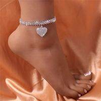 Huitan Rhinestone Chain Womens Anklets Silver Color/Gold Color Luxury Bracelet on Leg Accessories Wedding Party Fashion Jewelry Headbands