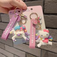 Cartoon Sanrio Keychain Hello Kitty Melody Cinnamoroll Doll Key Chain Kawaii Key Ring Accessories Car Pendant Gift For Children