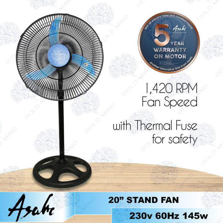 Asahi Stand Fan 20" (508mm) Banana Type Fan Blade Gold Mind Everyday
