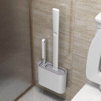 Wall Hanging TPR Toilet Brush with Holder Set Toilet Bowl Brush Wall Toilet Wand with Quick-Drying Holder Cleaning Brush