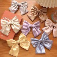 Lisa Same Large Handmade Ribbon Bow Hair Clip Retro Fabric Spring Hairpin Bow-knot Tail Float