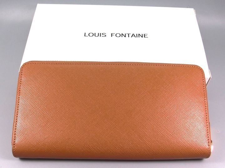 กระเป๋าสตางค์-louis-fontaine-เบจ-น้ำตาล-ใหม่-แท้