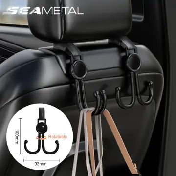 2pcs Car Seat Back Hooks Vehicle Headrest Hanger Holder Dual Hook
