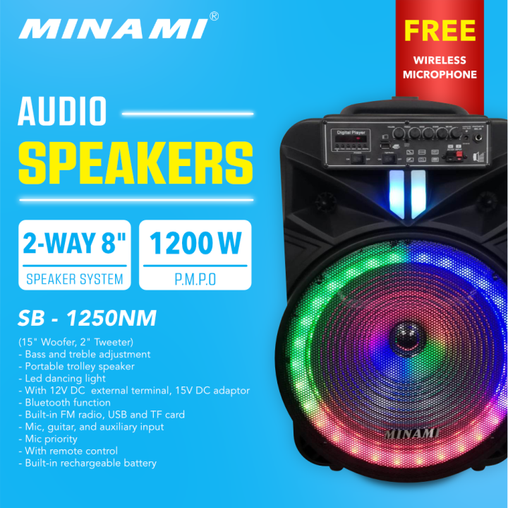 Minami SB 1250NM Trolley Speaker Built in Rechargeable Battery With