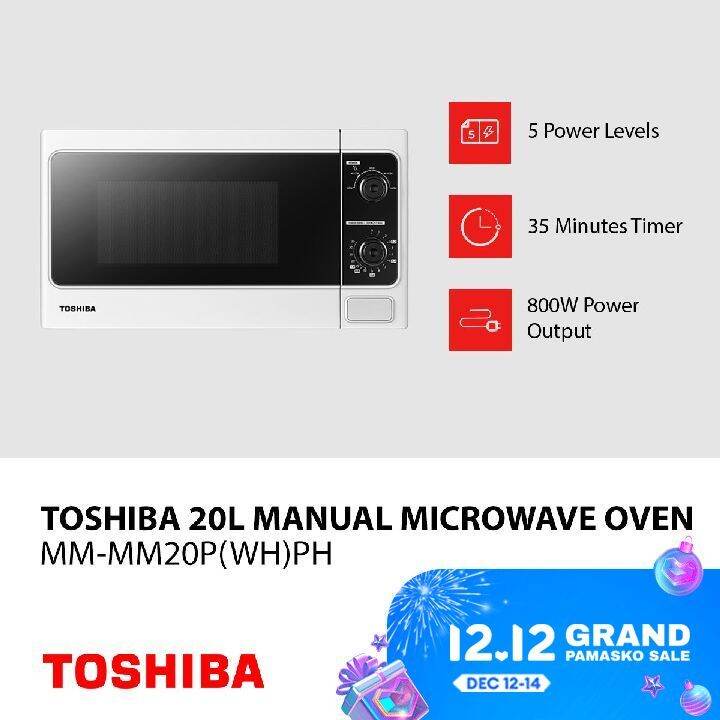Toshiba Manual Microwave Oven 20 L with 5 Microwave Power Levels