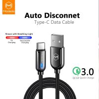 HOT weime428 - / Mcdodo USB Type C 3A อย่างรวดเร็วชาร์จอัตโนมัติตัดการเชื่อมต่อสายเคเบิ้ลสำหรับ S Amsung G Alaxy S10 S9 Xiaomi R Edmi หมายเหตุ7ชาร์จสายเคเบิลข้อมูล USB C