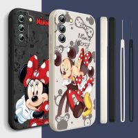 Red Cartoon Minnie Fashion Phone Case For Samsung Galaxy S23 S22 S21 S20 FE Ultra Plus S10 Lite 5G Liquid Rope Funda Cover