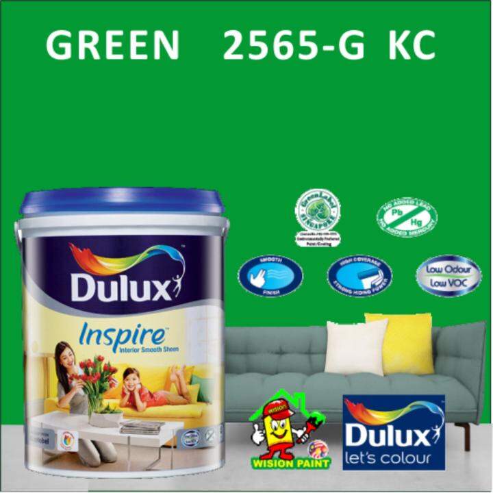 2565GKC GREEN ( 5L ) DULUX INSPIRE INTERIOR SMOOTH SHEEN PAINT Lazada