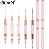 BQAN Pink Double Head Crystal Handle 5-30mm Drawing Brush Liner Brush Painting Pen Gel Polish Crystal Nail Art Manicure Tools Artist Brushes Tools