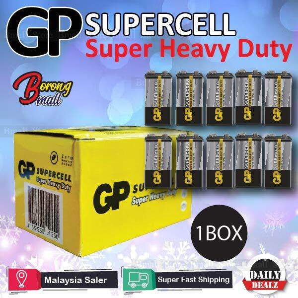 GP SUPERCELL Super Heavy Duty 1604S 6F22 9V Battery Batteries 1 BOX ...