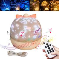 Projector Night Light with Music and 6+3 HD Projection Films 360 Rotation Starry Sky Projector Lamp for Kids Gift Party Decor Night Lights