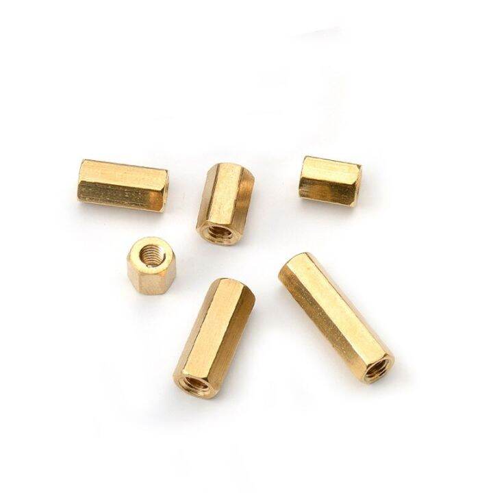 brass-hex-female-standoff-spacer-m3-motherboard-pillar-double-pass-hexagon-thread-pcb-motherboard-spacers-nut-hollow-column-nails-screws-fasteners