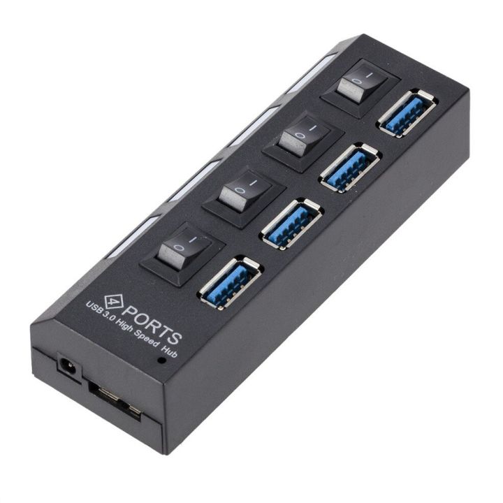 lcckaa-ฮับ-usb-3-0พอร์ตตัวแยก-usb-หลาย4พอร์ตพร้อมสวิตช์เปิด-ปิด5-0gbps-อะแดปเตอร์ความเร็วสูงสำหรับ-macbook-pc-อุปกรณ์ติดโน๊ตบุ๊ค-feona