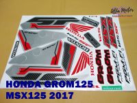 HONDA GROM125 MSX125 GROM MSX year 2017 STICKER “RED-BLACK”  #สติ๊กเกอร์ติดตัวรถ สีแดง-ดำ