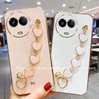 น่ารัก เคสโทรศัพท์ Phone Case Realme 11x Realme11x 5G ใหม่ เคส สีลูกอมการ์ตูนแฟชั่นที่สร้างสรรค์เคสหลังซิลิโคนนิ่มป้องกันการตกพร้อมเทรนด์สร้อยข้อมือรูปหัวใจ2023