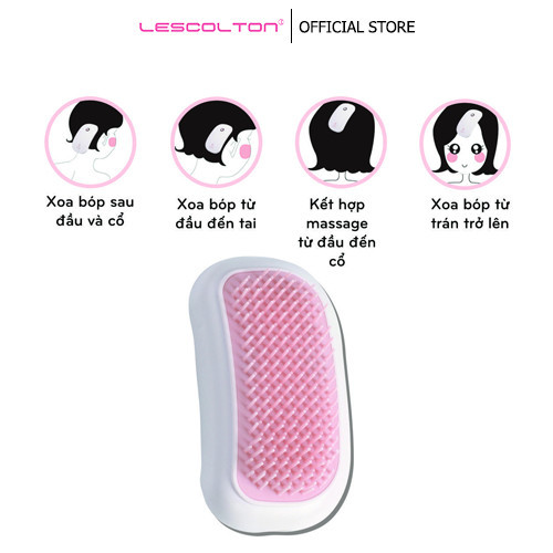 Lược massage đầu silicon lescontol chải tóc, massage da đầu - ảnh sản phẩm 4