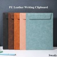 A4 Magnetic Conference Pad With Pen Holder Office File Clip Folder Document Organizer Writing Pad Card PU Leather Clipboard