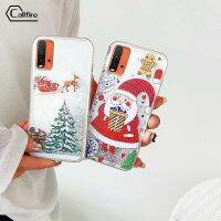 Callfire เคสใส่โทรศัพท์คอลไฟสำหรับ Xiaomi POCO M3 Redmi 9T 9 Power Christmas ลายกวางน่ารักซานตาคลอสรูปแบบต้นคริสต์มาสเคสทรายไหล