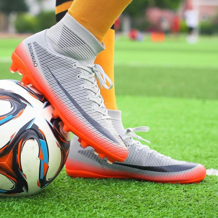 fg-agขนาด-35-45-professionalรองเท้าส้นสููงหญ้าเทียมรองเท้าฟุตบอลรองเท้ากีฬารองเท้าฟุตบอลสำหรับบุรุษและเด็ก