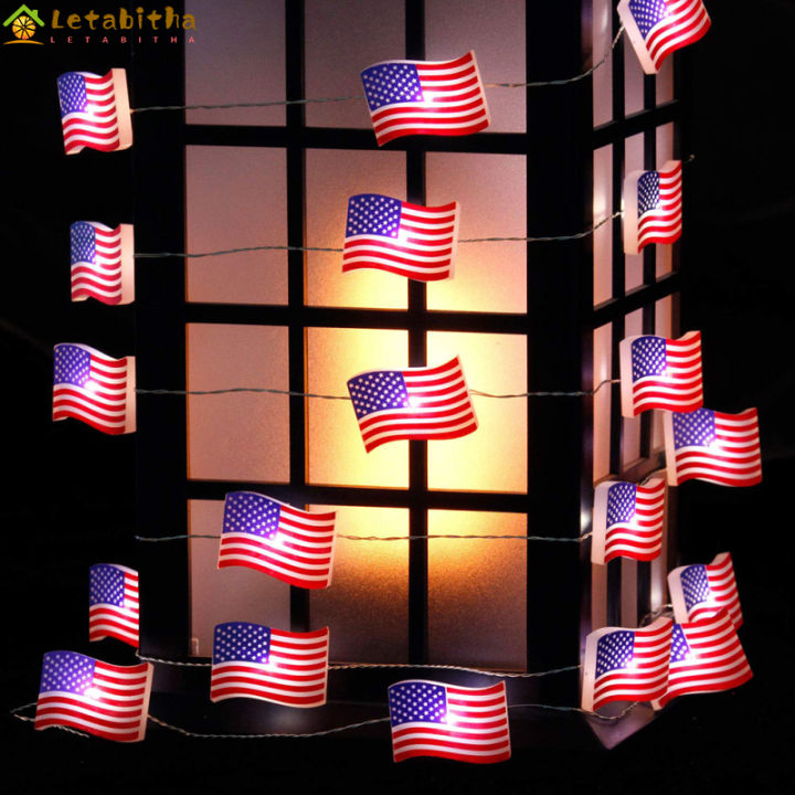 ไฟแบตเตอรี่20สาย-led-สำหรับตกแต่งวันหยุดวันฉลองอิสรภาพธงชาติสหรัฐฯประกอบด้วยดวงดาวรักชาติสำหรับตกแต่งวันหยุด