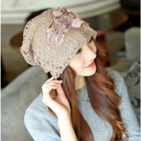 Headgear Hat Hollow Lace Korean Double Flower Chemotherapy Cap