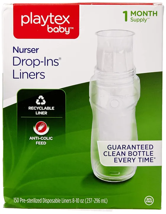 Playtex Baby Nurser DropIns Baby Bottle Disposable Liners, Closer to Breastfeeding, 8 Ounce
