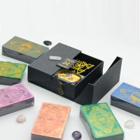 Plastic Tarot Mysterious Gold Foil PVC Table Game Color Divination Card Gift Box Set Gilded Waterproof Luxury Tablecloth