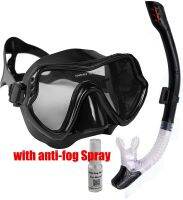 Black Transp SET3 Scuba Snorkeling Diving Set Mask And Snorkels Anti-Fog Goggles Glasses Diving Swimming Easy Breath Tube Set Snorkel Mask