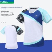 YONEX เสื้อกีฬาเสื้อกีฬาเสื้อผ้ากีฬาเสื้อแบดมินตัน2023แขนสั้นสำหรับผู้ชายผู้หญิง110022