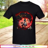 เสื้อยืดผู้ชายไซส์ใหญ่สีดำแบบทำมือเสื้อยืด Alice Madness Returns 5XL 6XL