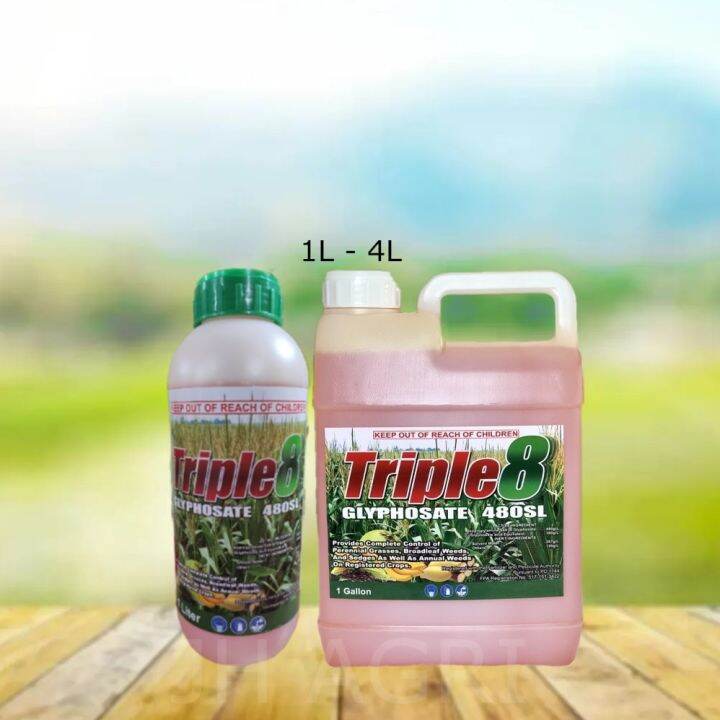 Triple 8 Glyphosate 480sl Herbicide 1 Liter 1 Gallon Lazada Ph 9861