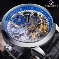 ---Fashion mens watch238814✸♙♈ FORSINING new watch flywheel hollow out a trainspotter automatic machinery male skin with wrist watch