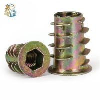 M4 M5 M6 M8 M10 Zinc Alloy Thread For Wood Insert Nut Flanged Hex Drive Head Furniture Nuts Nails Screws Fasteners