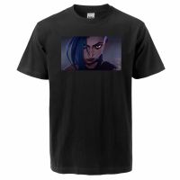 Arcane Hot Anime Cartoon Jinx 2021 Summer Unisex Cotton T-Shirt Cool Top Tees Mens Jinx Camiseta Masculina Oversized T-Shirts