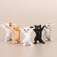 Japanese Cat Pen Holder Kids Toy Birthday Gift Weightlifting Carrying Cat Earphone Holders Dance Figure Doll Animals Home Decor