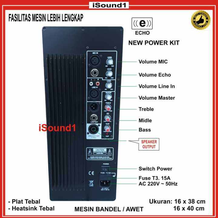 NEW POWER KIT MESIN KIT SPEAKER AKTIF 10001200 Watt 12 inch, 15 inch