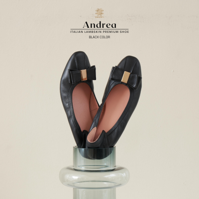 รองเท้าหนังแกะ รุ่น Andrea Black color (สีดำ)