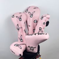 Pink Rabbit Fisherman Hats Design Golf Club Driver Fairway Woods Hybrid Ut Putter And Mallet Putter Headcover Golf Cover Protect